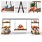 7-Tier Dessert Display Stand with Swing Tray, Rustic Wood and Metal Tiered Serving Platter for Parties & Weddings